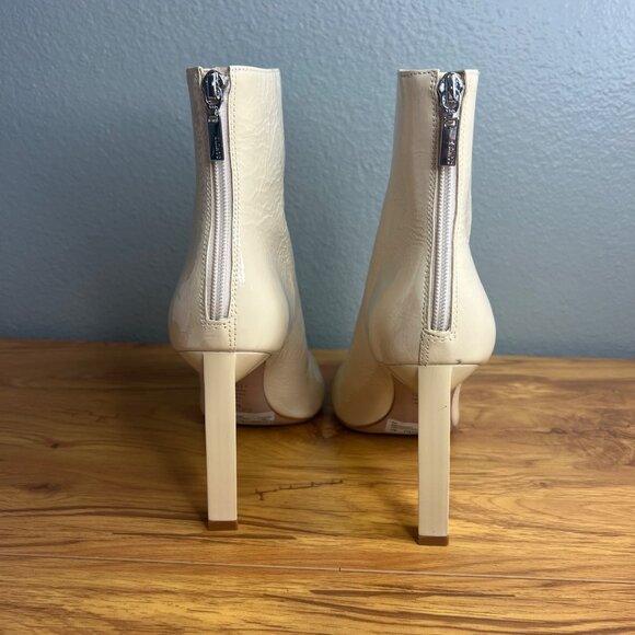 Schutz Viha Patent Leather Bootie‎ Womens 10 Pointed Toe Heel Eggshell - Picture 7 of 16